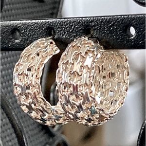 NWOT EXTRAORDINARY WIDE STERLING SILVER HOOPS‼️ MAKE A STATEMENT IN SILVER